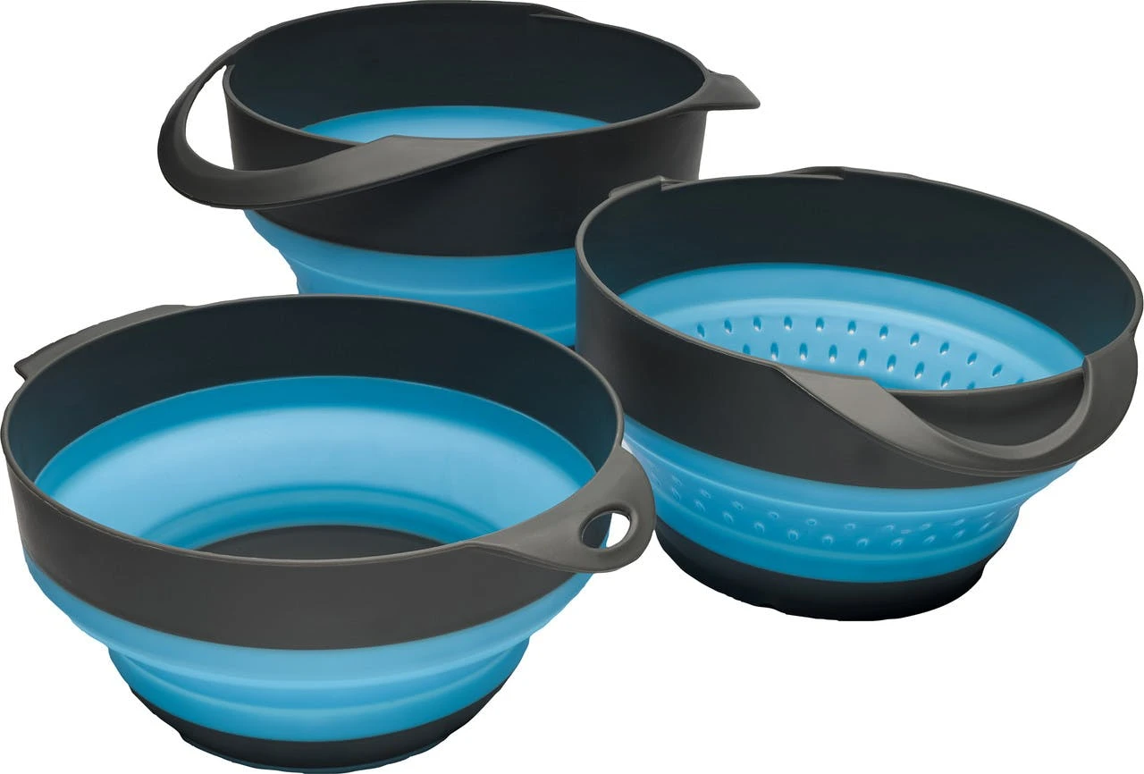 Survive Outdoors Longer Flat Pack Bowls And Strainer Set 3 Survive Outdoors Longer Flat Pack Bowls And Strainer Set